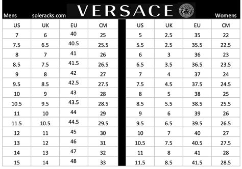 Versace shirt men's size chart